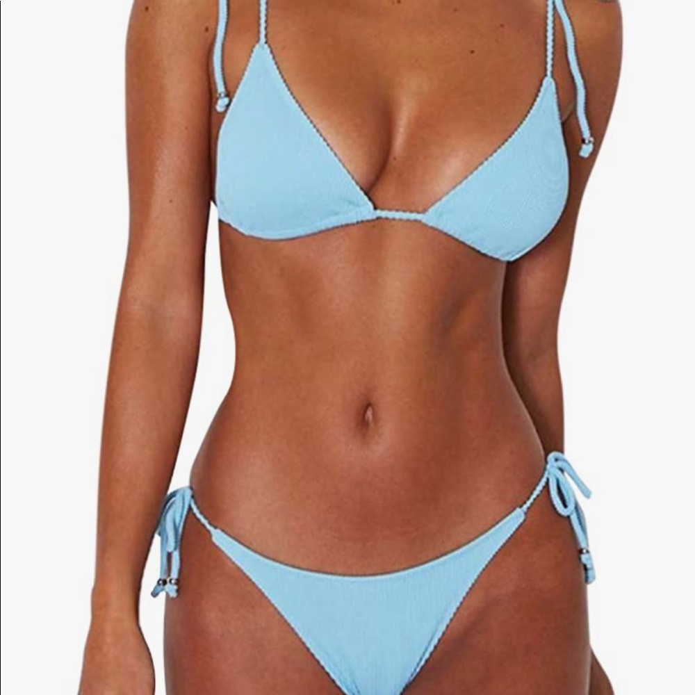 Zaful blue tie bikini
